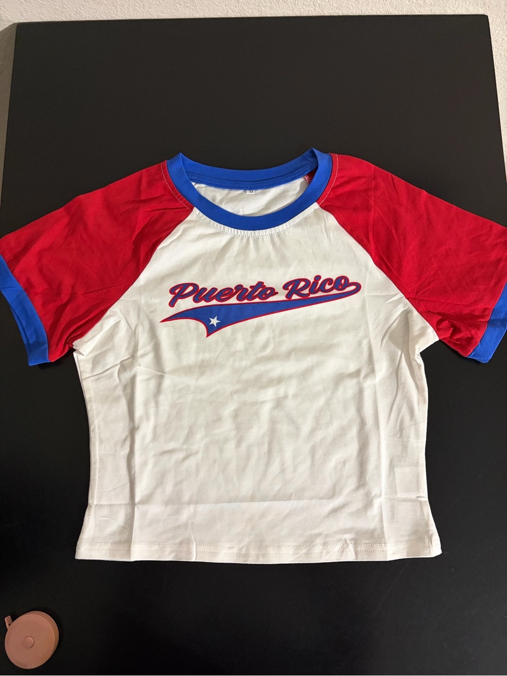 Puerto Rico Red & White Raglan Tee